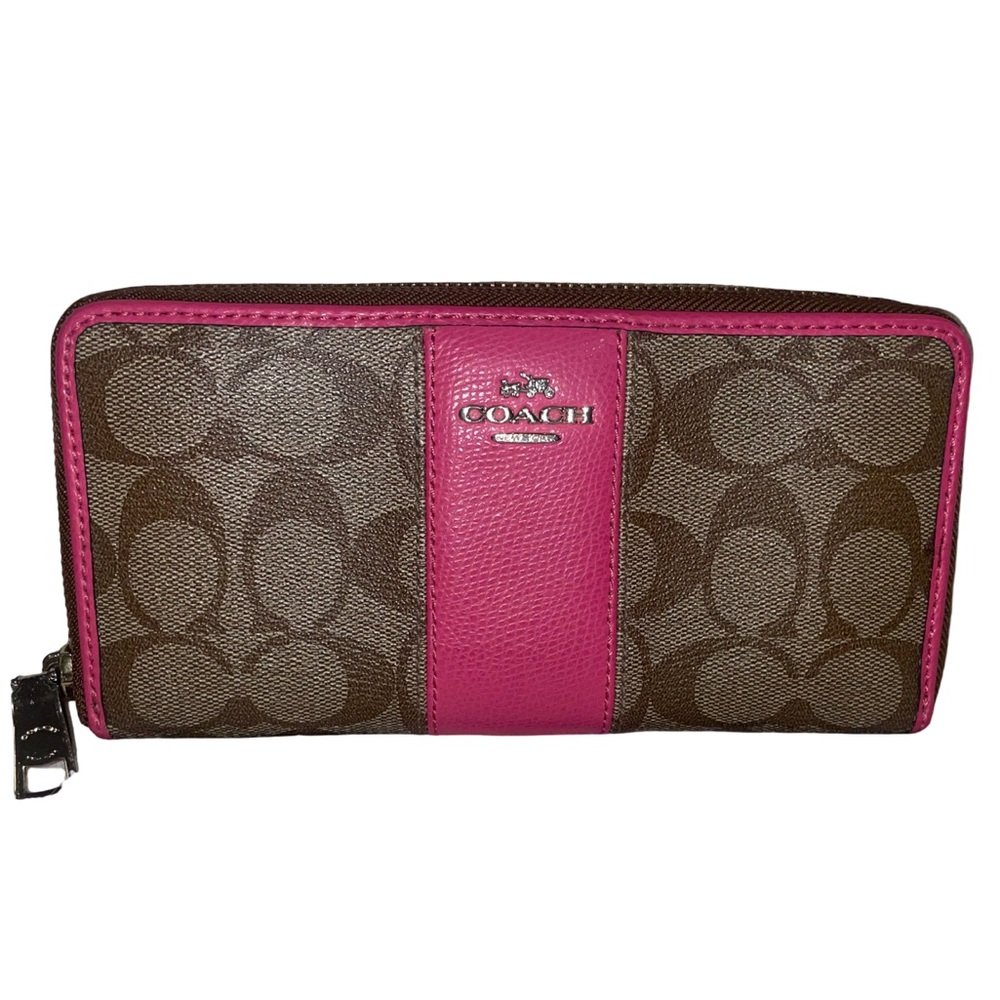 Coach Brown Signature Wallet with Pink Trim 💕 - Picture 9 of 9